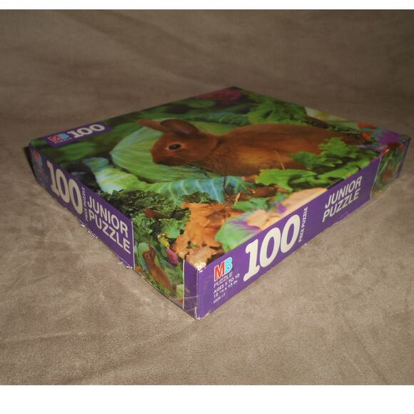 Vintage 1996 Cute Bunny Rabbit Milton Bradley Junior Puzzle 4828-17 Complete - Picture 5 of 9